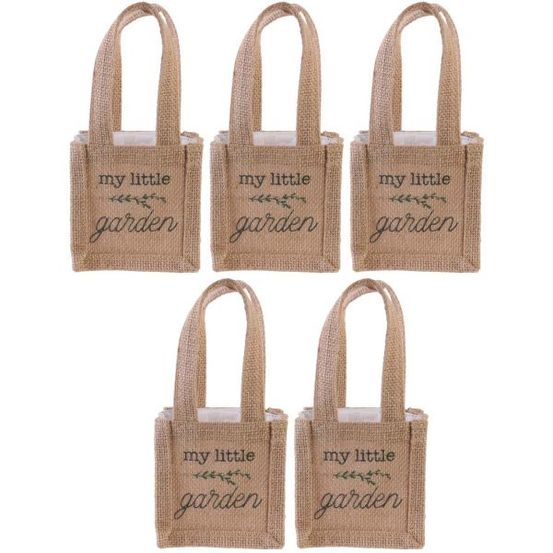 Sac à plantation en jute plastifiée my little market (lot de 5)