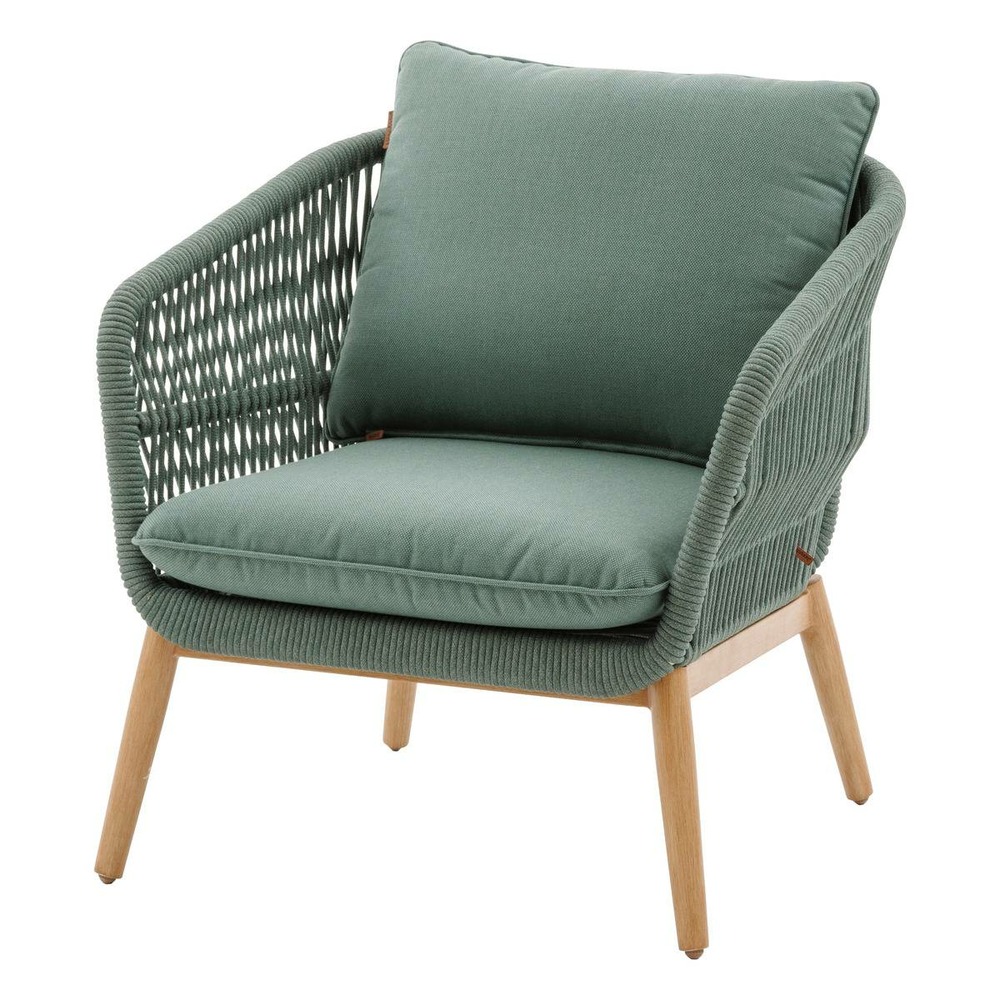 Fauteuil de salon de jardin orissa vert olive polyester et acier