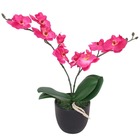 Plante artificielle avec pot orchidée 30 cm rouge