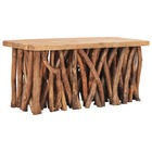 Table basse 100x40x47,5 cm bois de récupération solide et teck