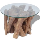 Vidaxl table basse bois flottant de teck massif 60 cm
