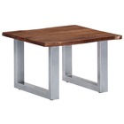 Table basse avec bord naturel 60x60x40 cm bois d'acacia massif