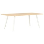 Table basse blanc et chêne 120x60x46 cm