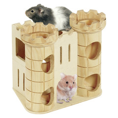 Château robin en bois pour hamster et souris