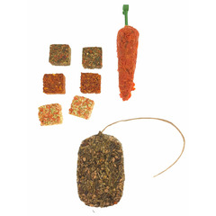 Trio friandises botte herbe, carotte, biscuit aux légumes, rongeur