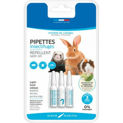 Pipettes insectifuges pour lapins, furets et cobayes - lot de 3