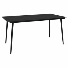 Table Ã  dÃ®ner de jardin Noir 190x90x74