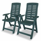 2 pcs chaises inclinables de jardin plastique vert