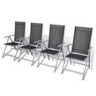 Chaises de jardin pliables 4 pcs aluminium