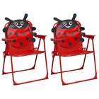Chaises de jardin pour enfants 2 pcs rouge tissu
