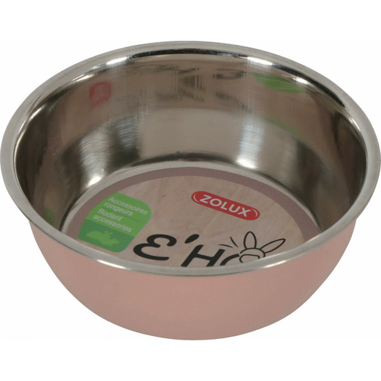 Bol en inox ehop 200 ml rose pour rongeur