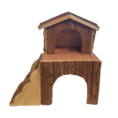 Maison bjork en bois nature pour rongeurs