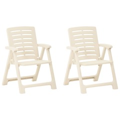 Chaises de jardin 2 pcs plastique blanc