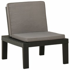 Chaise de salon de jardin avec coussin plastique gris