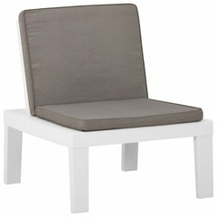 Chaise de salon de jardin avec coussin plastique blanc