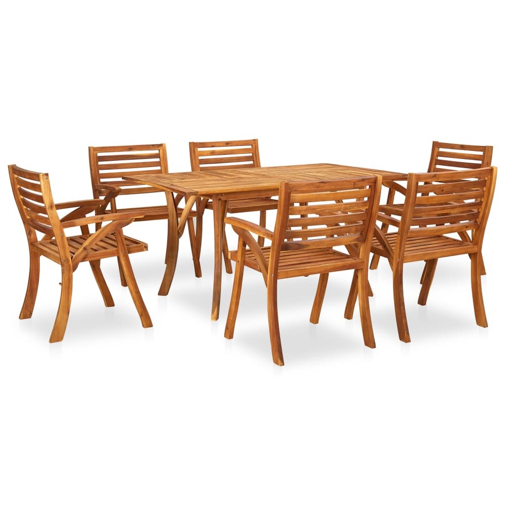 Mobilier de salle à manger de jardin 7 pcs bois d'acacia solide