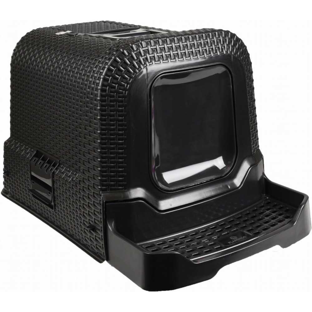 Maison de toilette rattan noir. 42 x 69 x 41 cm. Pour chat.