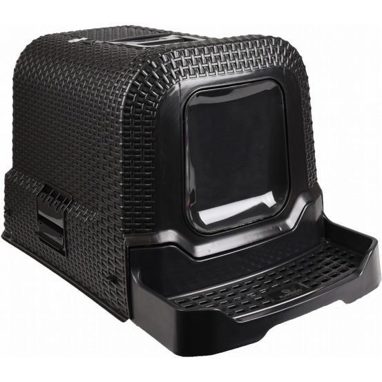Maison de toilette rattan noir. 42 x 69 x 41 cm. Pour chat.