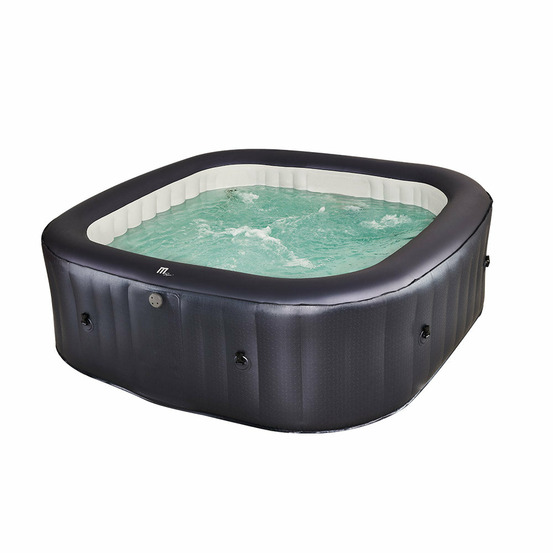 Spa gonflable carré hydrojets 6 places otium gris pvc armé 185x185cm