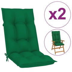 Coussins de chaise de jardin 2 pcs vert 120x50x7 cm