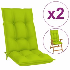 Coussins de chaise de jardin 2 pcs vert vif 120x50x7 cm