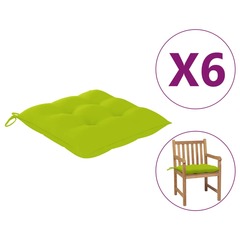 Coussins de chaise 6 pcs vert vif 50x50x7 cm tissu