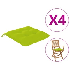Coussins de chaise 4 pcs vert vif 40x40x7 cm tissu