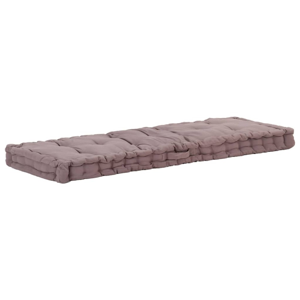 Coussin de plancher de palette coton 120x40x7 cm taupe