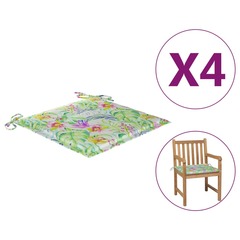Coussins de chaise de jardin 4pcs motif feuille 50x50x3cm tissu
