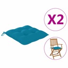 Coussins de chaise 2 pcs bleu clair 40x40x7 cm tissu