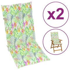 Coussins de chaise de jardin 2 pcs motif de feuilles 120x50x3cm