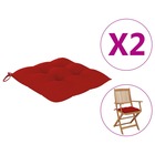 Coussins de chaise 2 pcs rouge 40x40x7 cm tissu oxford