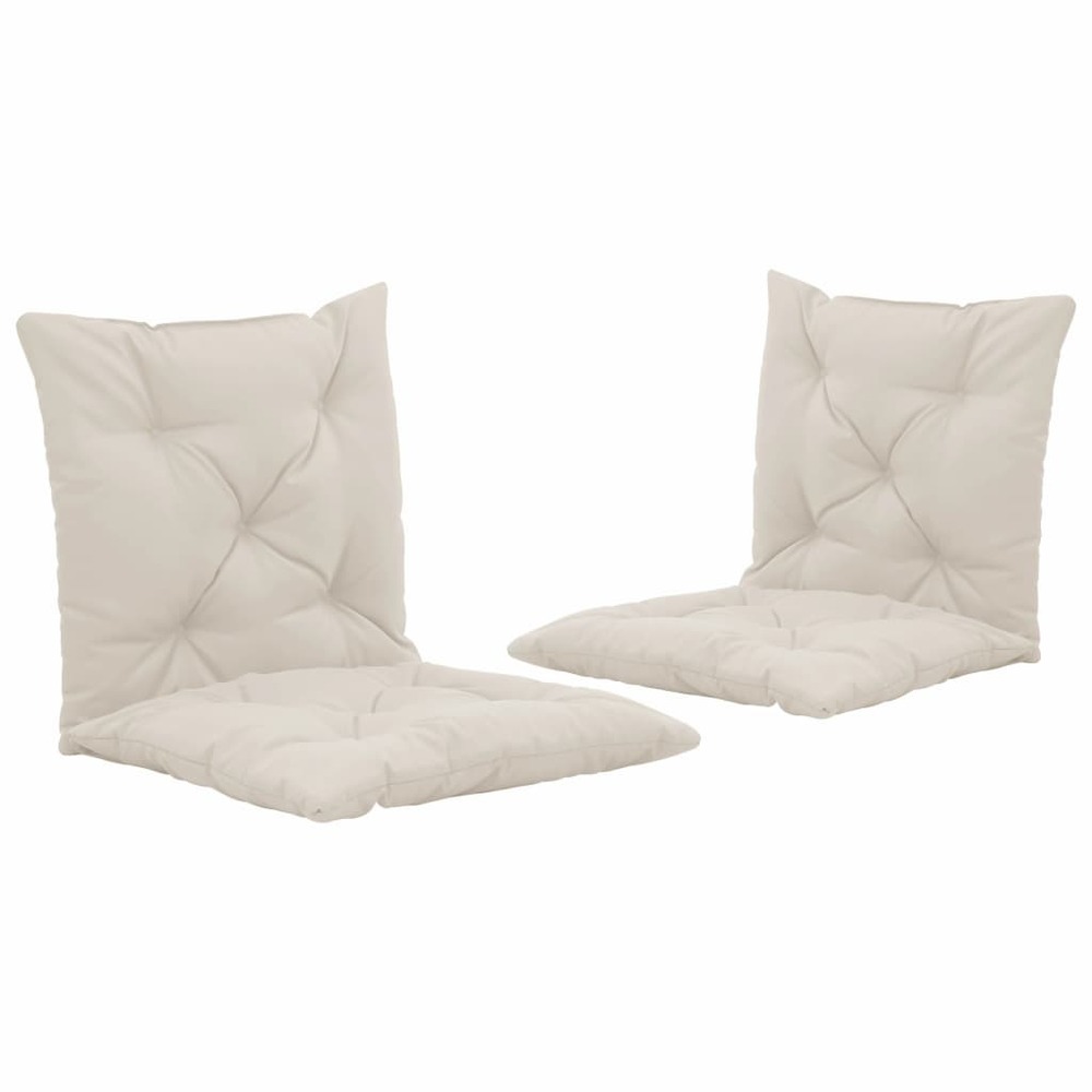 Coussins de chaise pivotante 2 pcs crème 50 cm tissu