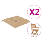 Coussins de chaise 2 pcs beige 40x40x7 cm tissu