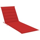 Coussin de chaise longue rouge 200x60x3 cm tissu