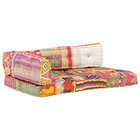 Coussin de canapé palette multicolore tissu patchwork