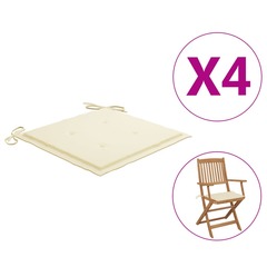 Vidaxl coussins de chaise de jardin 4 pcs crème 40x40x3 cm