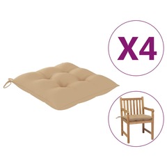 Coussins de chaise 4 pcs beige 50x50x7 cm tissu