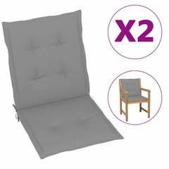 Vidaxl coussins de chaise de jardin 2 pcs gris 100 x 50 x 3 cm