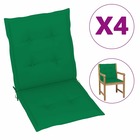 Coussins de chaise de jardin 4 pcs vert 100 x 50 x 3 cm