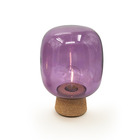 Linaria - lampe bulle violet socle liège ampoule