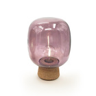 Linaria - lampe bulle rose socle liège ampoule