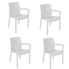 Ensemble de 4 chaises empilables effet rotin