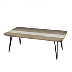 Table basse rectangulaire en acacia et pieds en métal noir b120