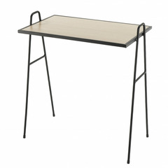 Table d'appoint plateau en bois clair pieds en métal noir l57