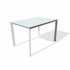 Table de jardin 4 places en aluminium laqué et peinture epoxy blanc