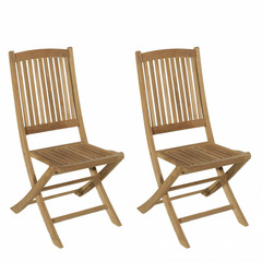 Set de 2 chaises de jardin lombock en teck