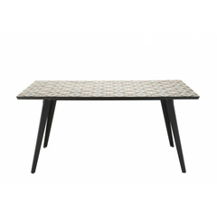 Table de jardin 4/6 pers - rectangulaire 162x102 cm plateau carreaux de ciment