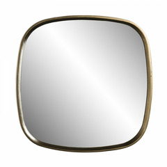Miroir aux coins arrondis en aluminium doré 69x70cm