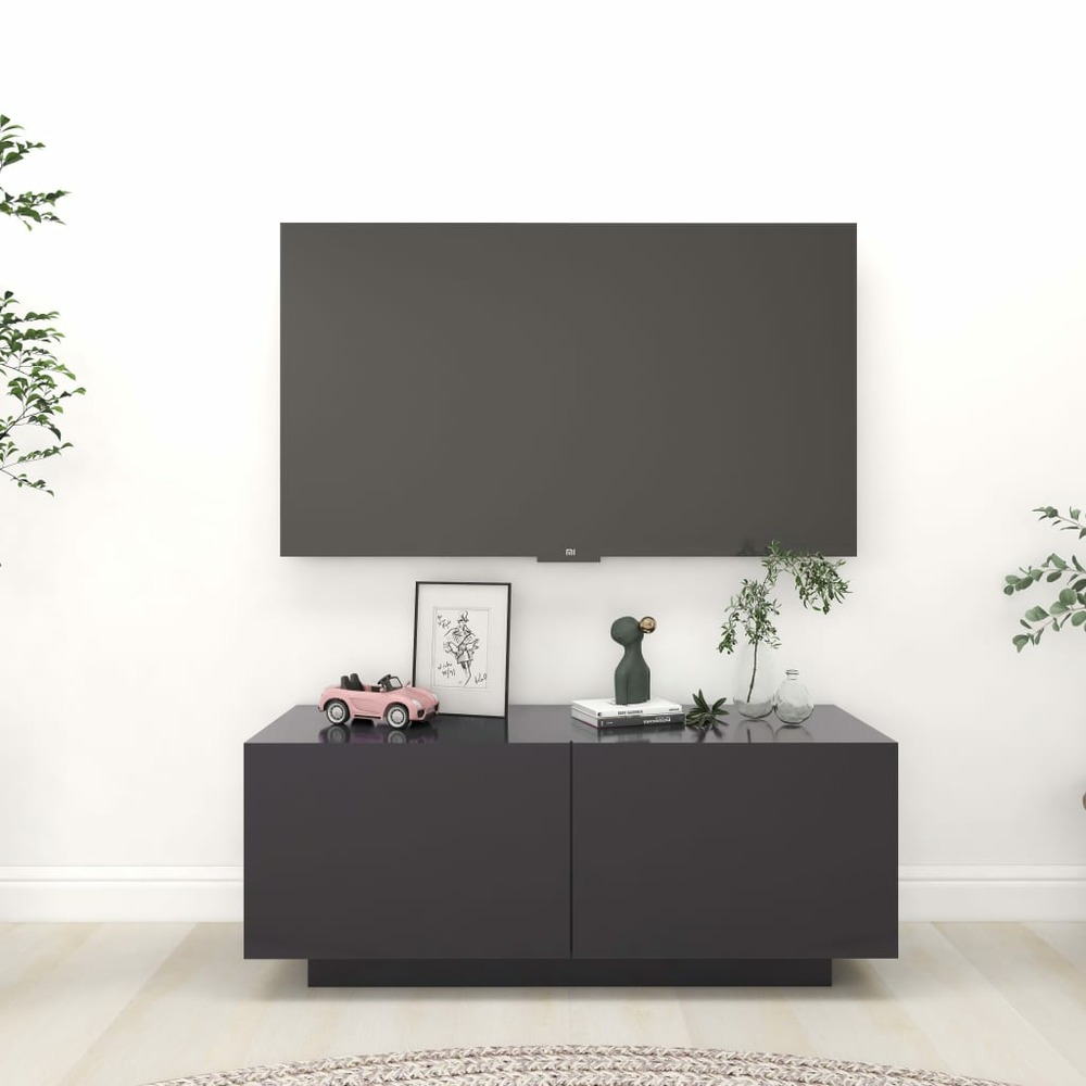 Vidaxl meuble tv gris 100x35x40 cm aggloméré